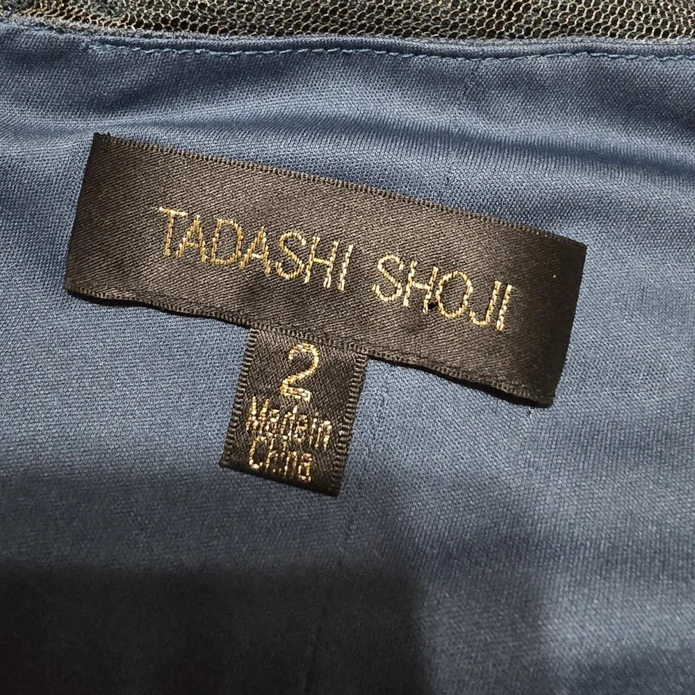 Tadashi Shoji Paillette Embroidered Lace & Tulle Sheath Dress in Teal, Sz 2, EUC - Picture 13 of 16